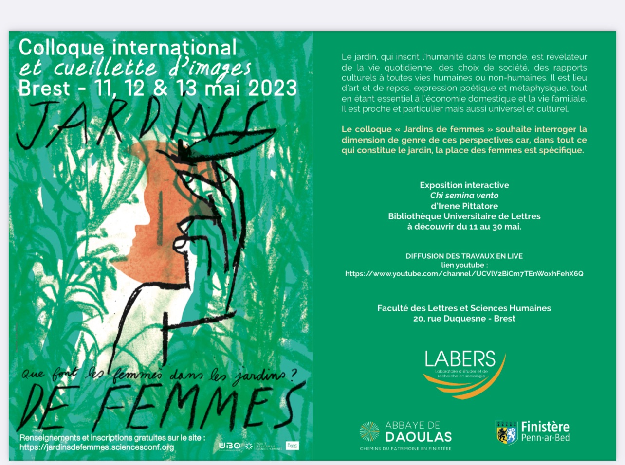 Colloque – Jardins de femmes, Brest 2023